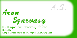 aron szarvasy business card